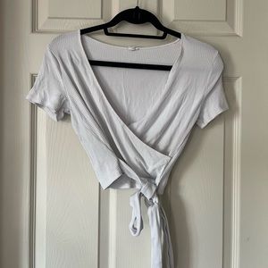 White wrap top